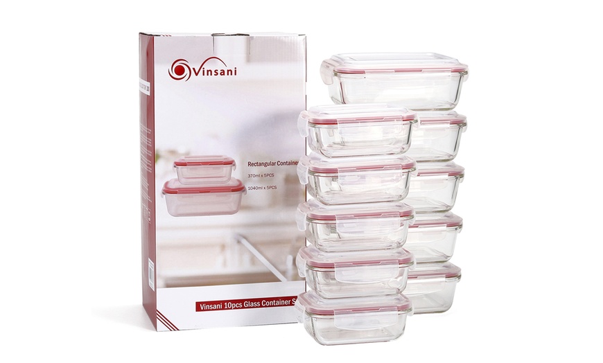 Image 4: Vinsani Ten-Piece Glass Container Set