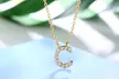 18K Gold Plated cz Initial Necklace - Second Medium