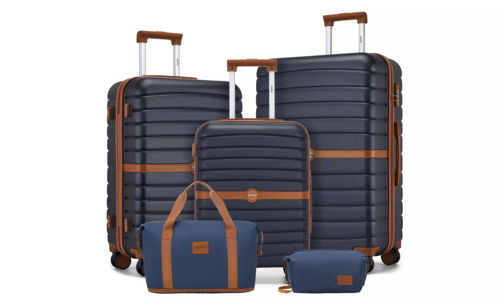 1x oder 3x Kono Reisekoffer inkl. Reisetasche und Kulturbeutel