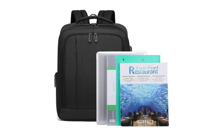 Image 2: Kono Multi-Compartment Backpack with USB Port