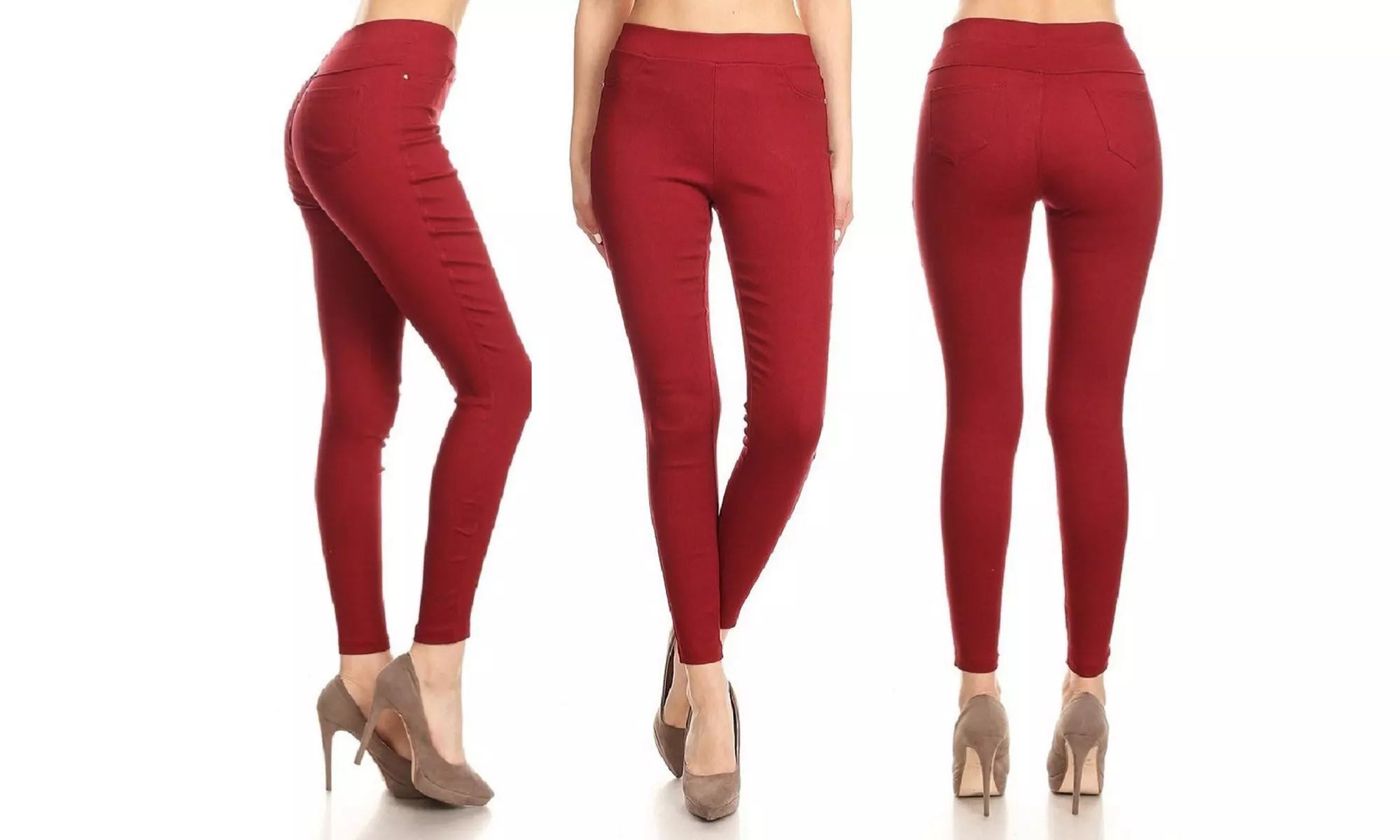 JVINI Women's High Waist Jegging Pull-On Stretch Pant With Plus Sizes