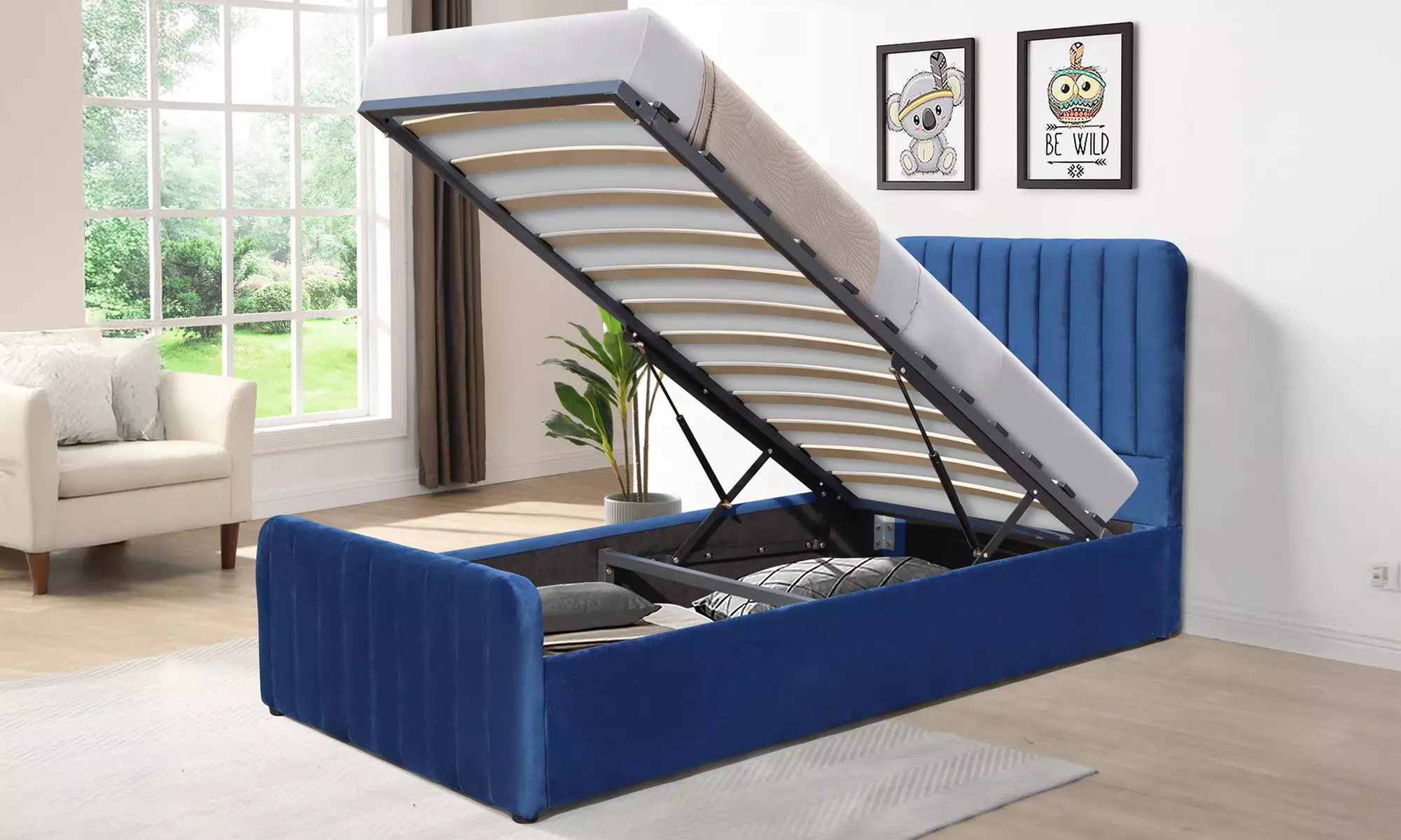 Ottoman Gas Lift Storage Bed in Various Sizes
