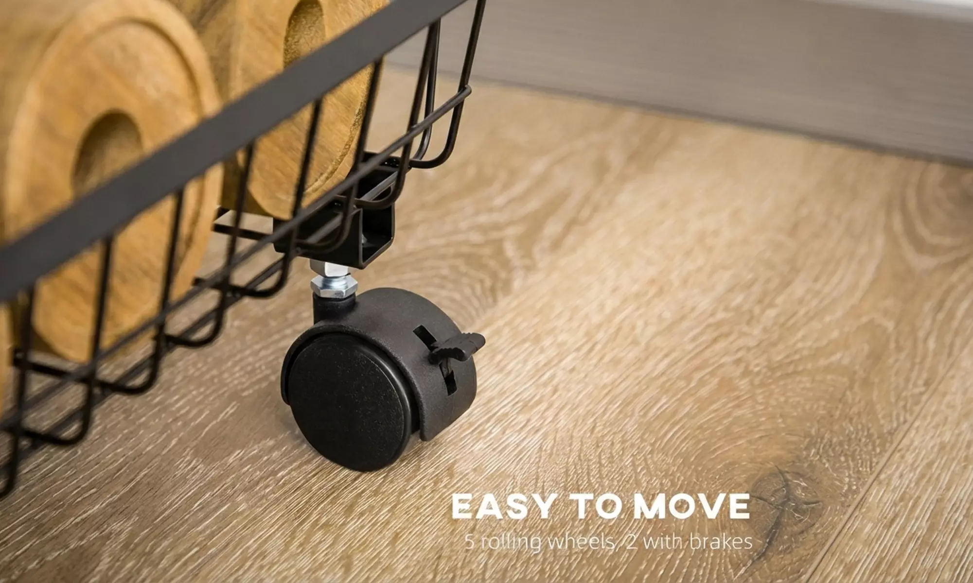 HomCom 5-Tier Steel Storage Trolley with Wheels in Black