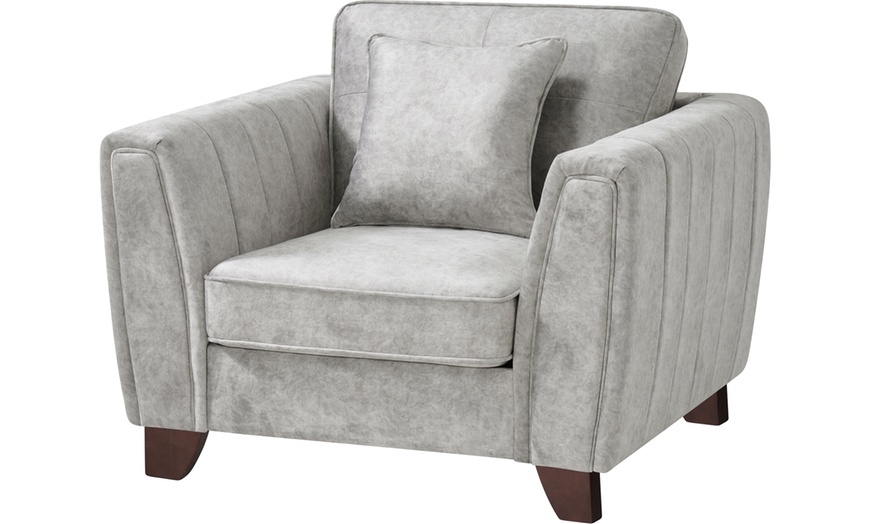 Image 5: Zante Suede Effect Chair and Sofa Set
