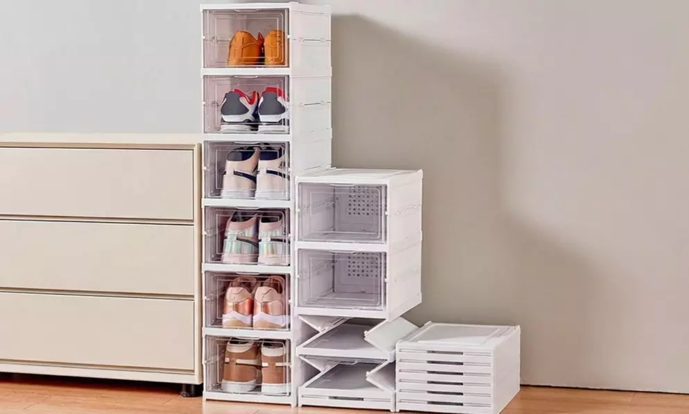 Organizador de zapatos con 6 cajas apilables