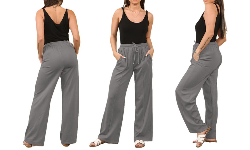 Image 5: Plain and Seam Front Wide Leg Trousers