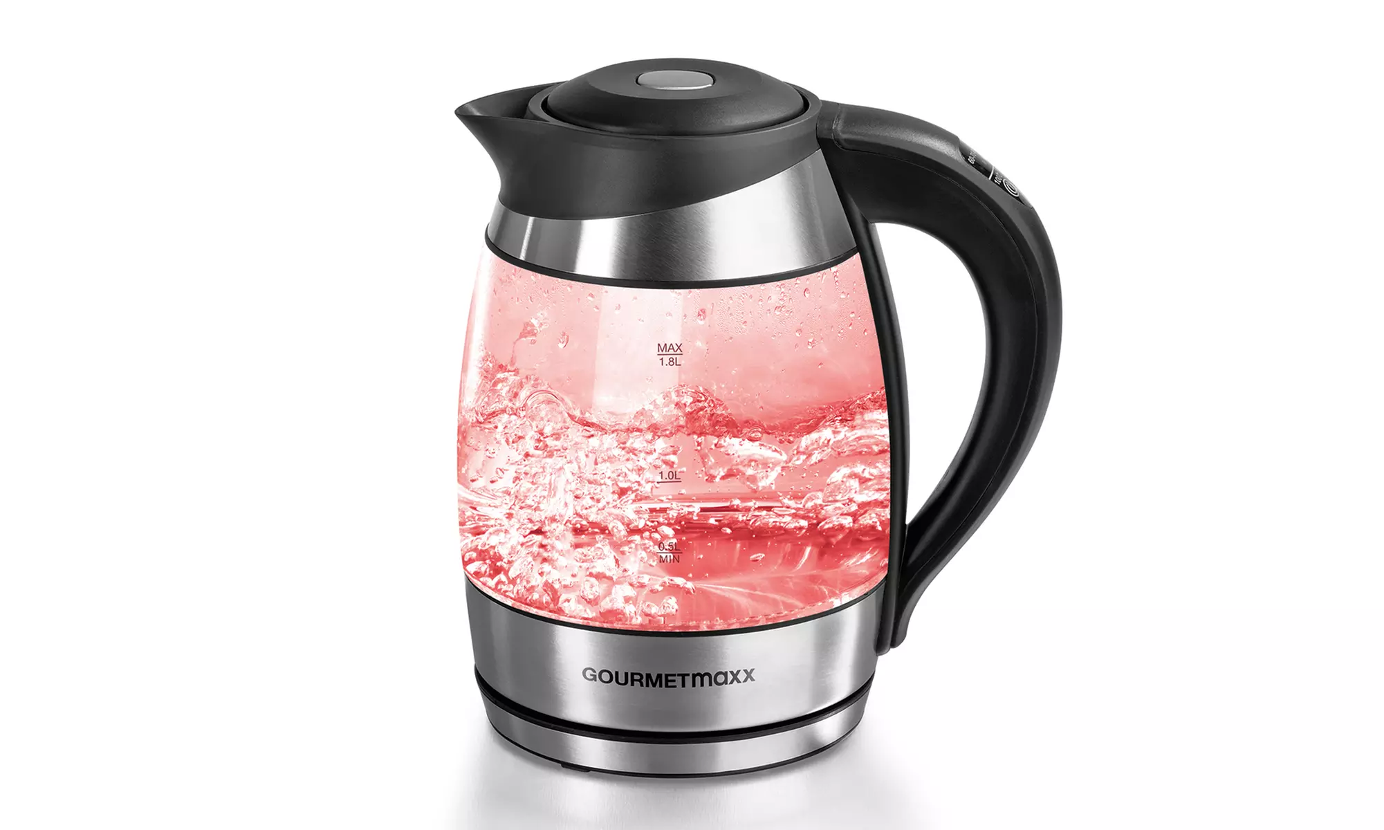 GOURMETmaxx Glas-Wasserkocher mit LED und Temperaturwahl 2200 W - Primary Image