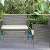 Image 5: Four-Seater Wicker Garden Furniture with Table