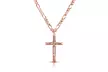Men's Stainless Steel Crucifix Cross Necklace with 24" Figaro Chain - Second Medium