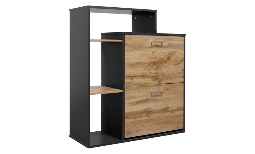 Image 13: Scarpiera in legno con mensola