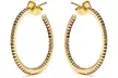 Paire de boucles d'oreilles Luxenter "Firmou" à zircons brillants, finition or jaune 18k - Image 3