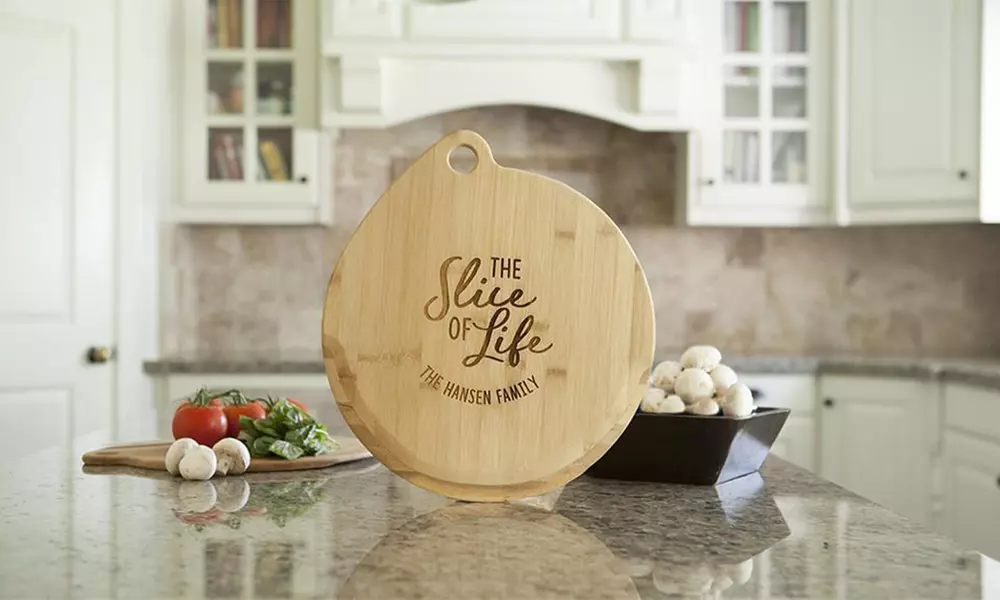 One, Two, or Three Personalized Bamboo Pizza Boards from Qualtry (Up to 61%) - Primary Image