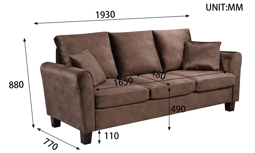 Image 20: Tivette Brushed Velvet Sofa Set 