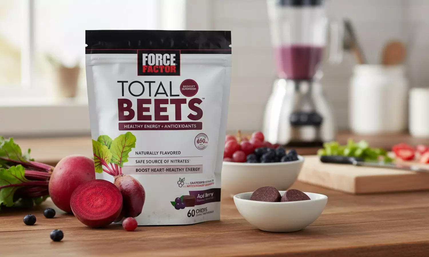 Force Factor Total Beets Concentrated Beet Root Soft Chews, Circulation Support