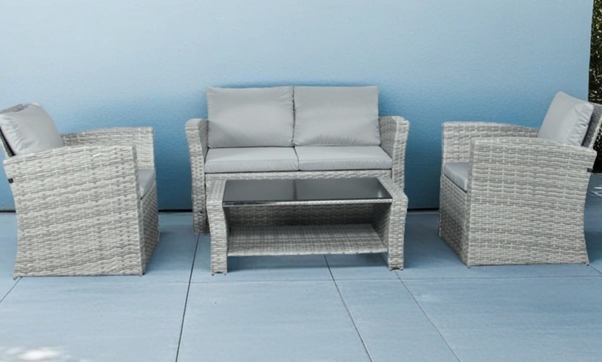 Image 2: Wilmslow Four-Seater Rattan Sofa Lounge Set