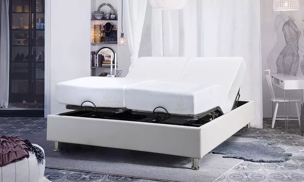 Matelas "Visco Dream" à mémoire de forme pour lit électrique, 100 % coton et 100 % Jersey, motif aloe Véra, Sampur - Primary Image