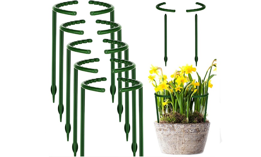 Image 4: 6- or 12-Piece Plastic Plant Support Pile Stands