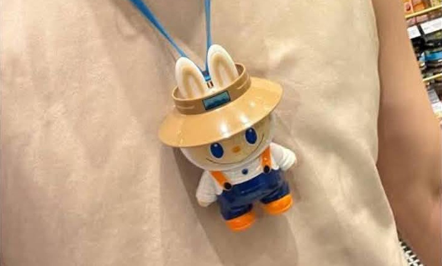 Image 6: Labubu-Inspired Portable Neck Fan