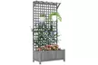 Outsunny Wooden Garden Planter with Trellis and Hanging Roof - Image 4