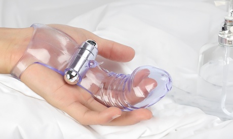 Finger Vibrator G-Spot Waterproof Finger Banger Massager Strap-on Dildo Sex Toys Purple