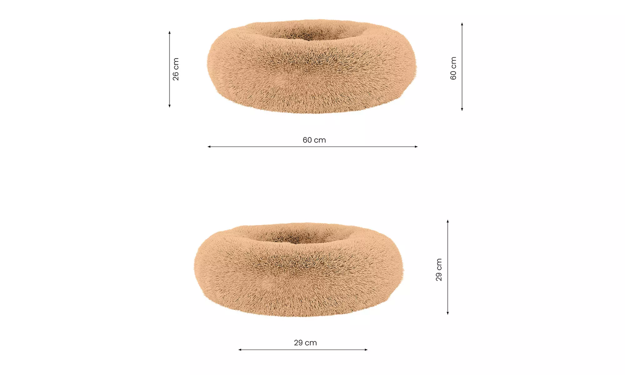 Rundes Haustierbett „DREAMS“ mit erhöhtem Rand