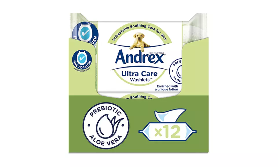 Andrex Washlets Confident Clean Biodegradable & Flushable Toilet Wipes