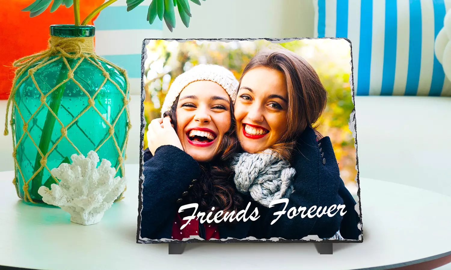 Een cadeau dat letterlijk in steen gebeiteld is: foto op ruwe leisteen