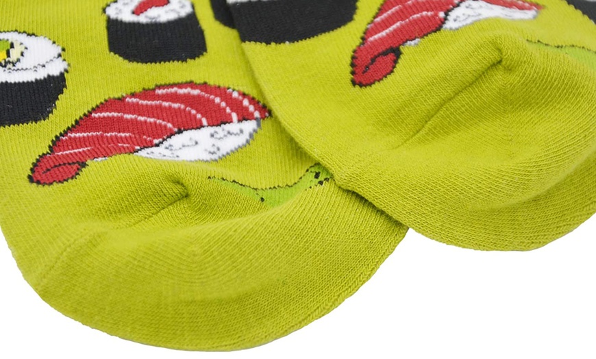 Image 9: 1 of 8 paar kleurrijke sokken met print