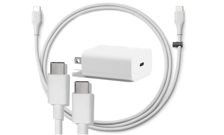 Image 3: Google Pixel Charger 18W Wall Adapter with USB-C to USB-C Cable 