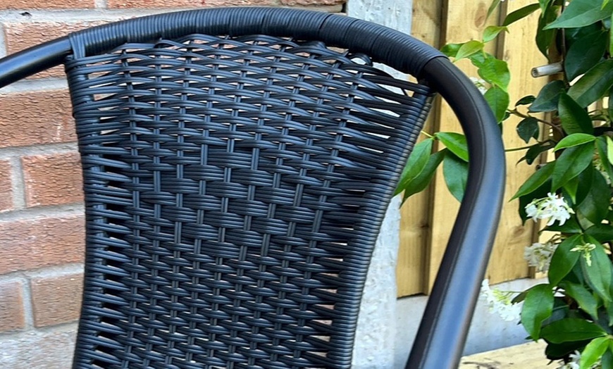 Image 2: Bolero Two-Seater Modern Rattan-Effect Bistro Set