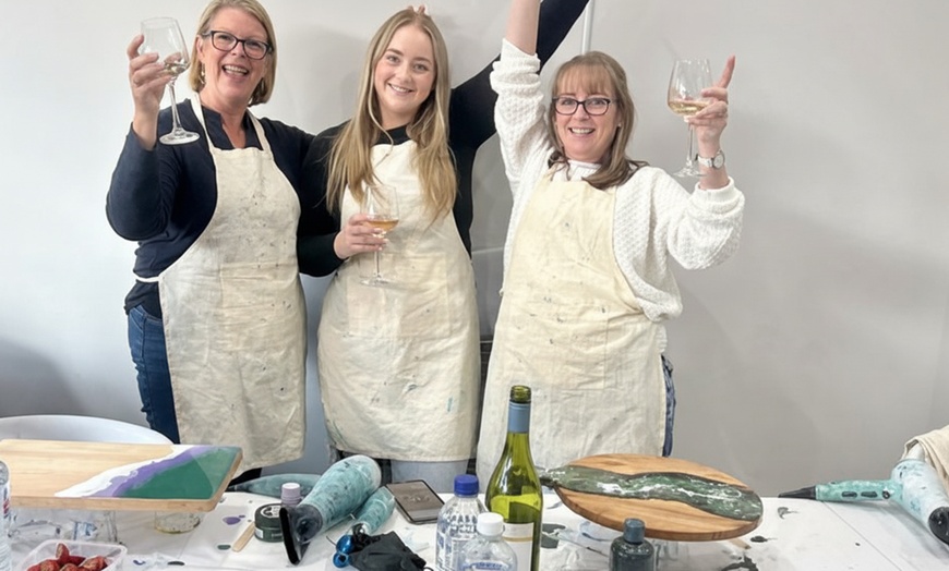 Image 2: 1.5 Hours of Resin Cheese board Workshop for Up to 14 People 