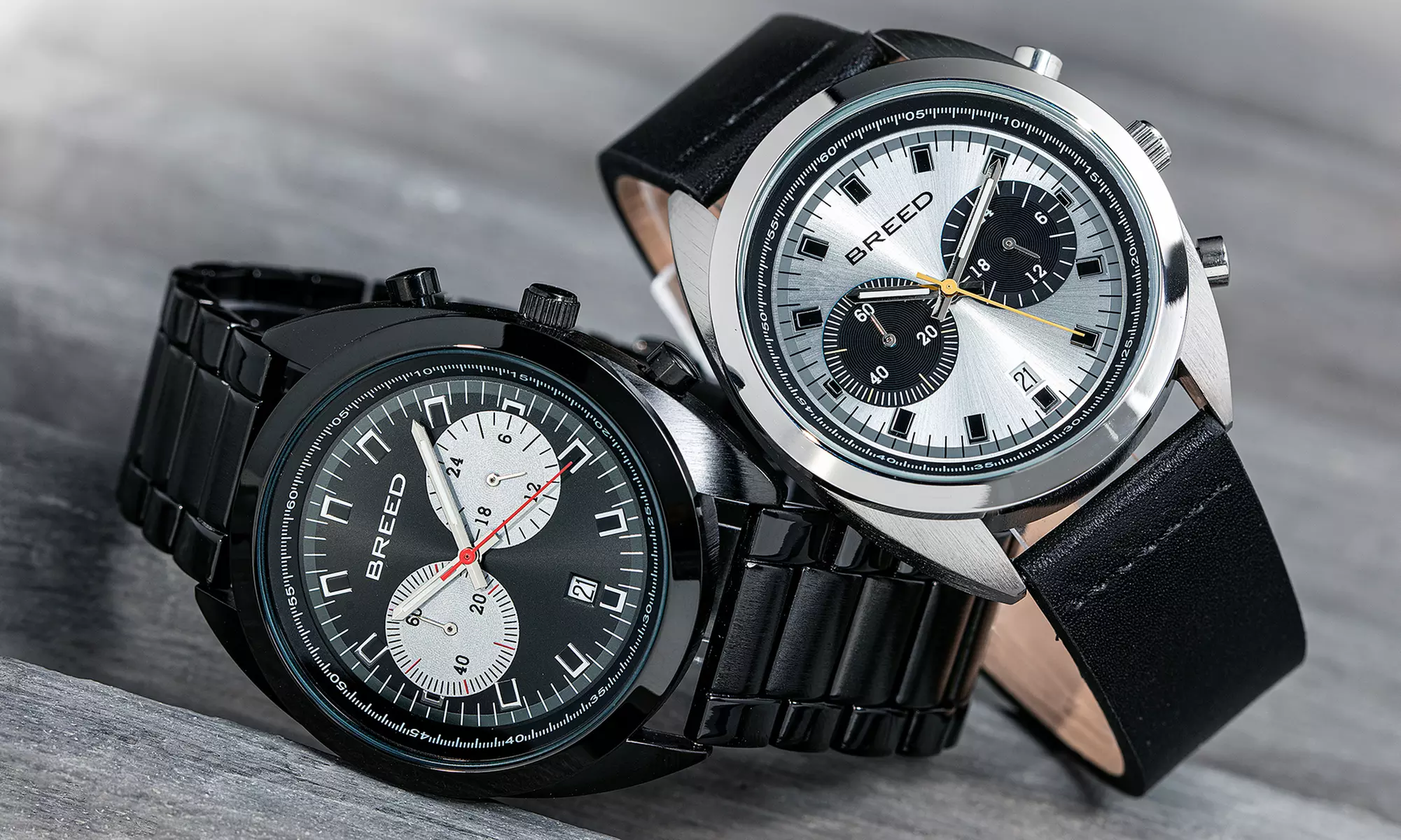 Orologio cronografo da uomo Breed Racer con data, disponibile in 2 modelli e 5 colori - Primary Image