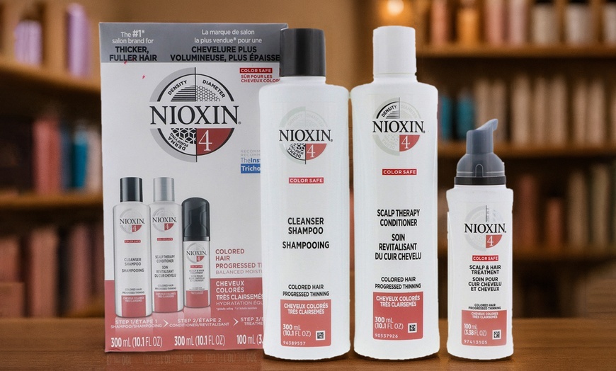 Image 1: Nioxin System 4 Trio:Shampoo 10.1 oz , Scalp Conditioner 5 oz Treatment 3.38 oz