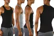 ToBeInStyle Men's Multi-Pack Of Slim Fit Shallow Scoop Neck Sleeveless A-Shirts - Second Medium