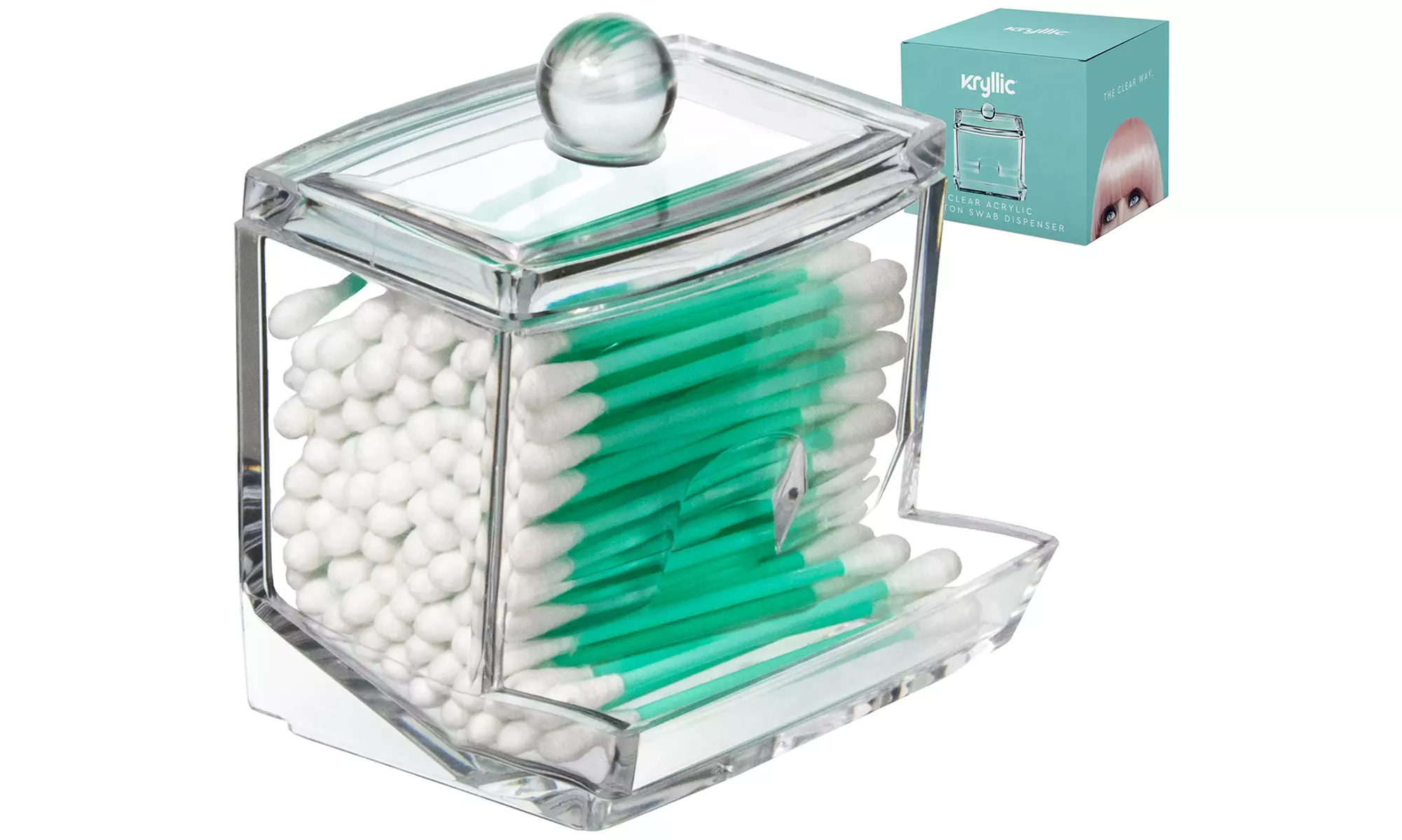 Acrylic Q-Tip Storage Dispenser - Primary Image