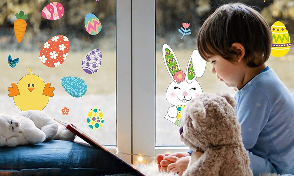 1 of 2 sets van 120 raamstickers voor Pasen