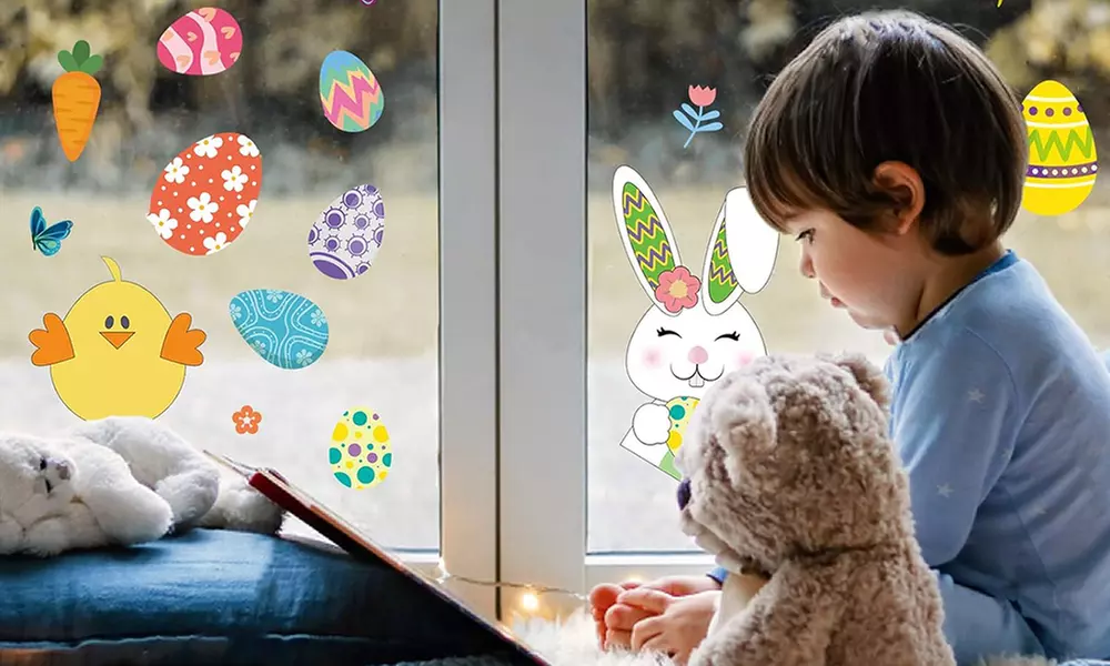 1 of 2 sets van 120 raamstickers voor Pasen