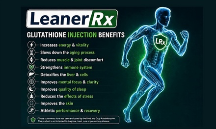 4-Week Supply of Glutathione Injections with Consult 200mg/mL (2,000mg per vial) - LeanerRx
