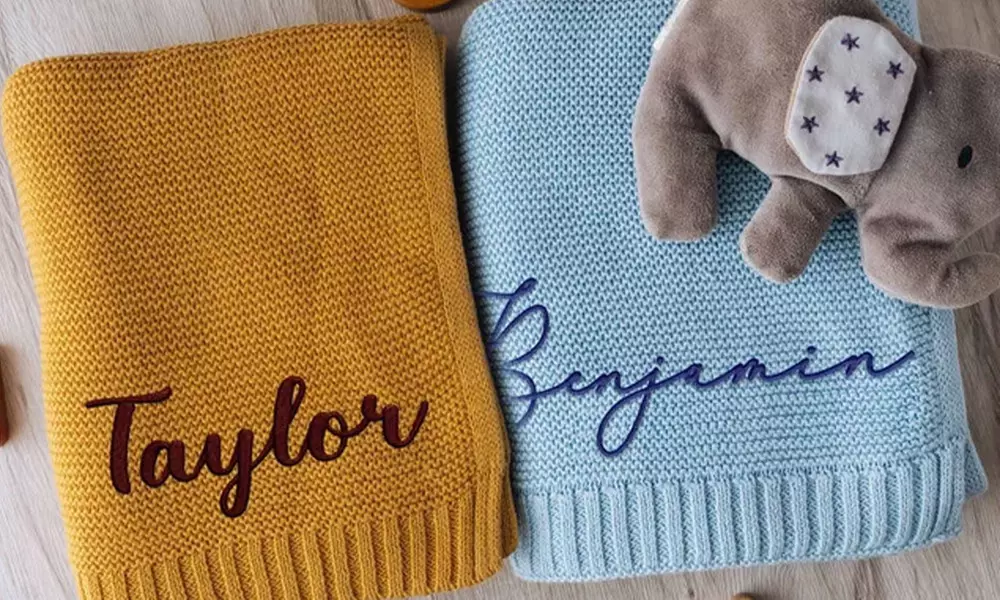1 ou 2 couvertures brodées personnalisées pour bébé