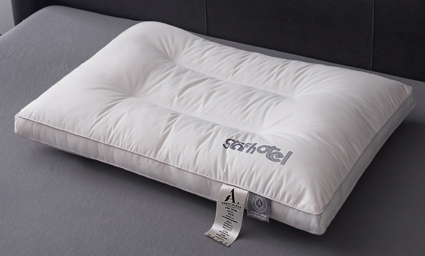 Image 3: 100% Cotton Hotel Grade Neck Support Pillow 2 Pack Set
