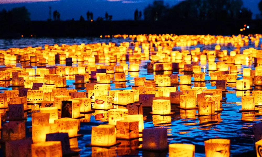 Admission to Peaceful Water Lantern Festival, Kit and Candle Included