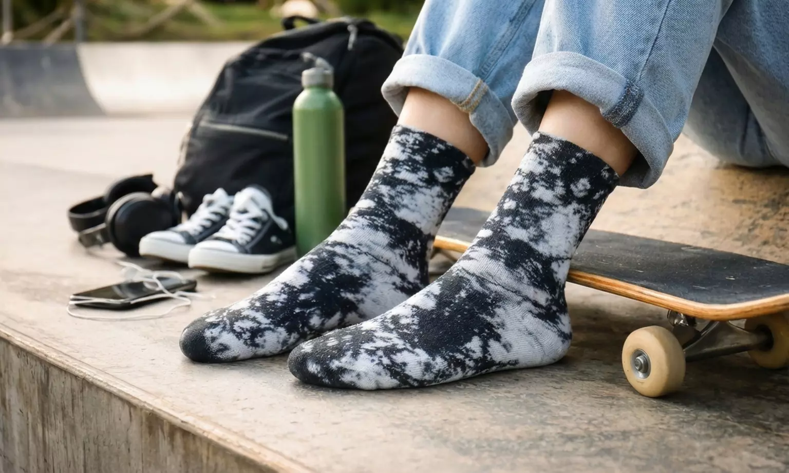 Tie Dye Crew Socks