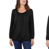 Image 3: Ladies Baggy Fit Ruched Neck Long Sleeve Top