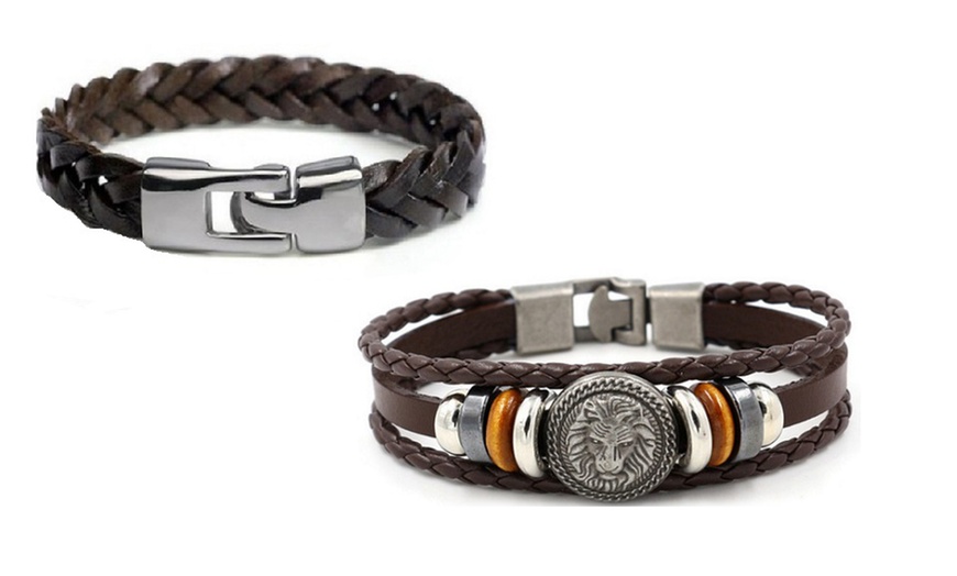 Image 8: Bracelet homme en simili cuir