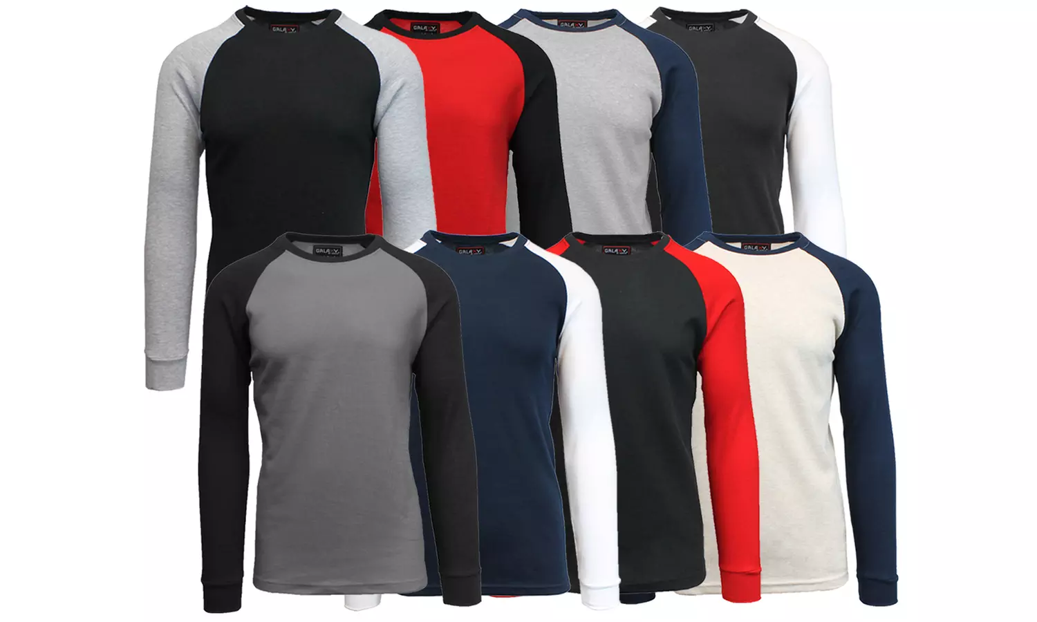 Galaxy By Harvic Men's Long-Sleeved Raglan Thermal Shirt (2-Pack) - Primary Image