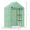 Image 7: Outsunny Walk In Greenhouse with Shelves, PE cover and roll up door 