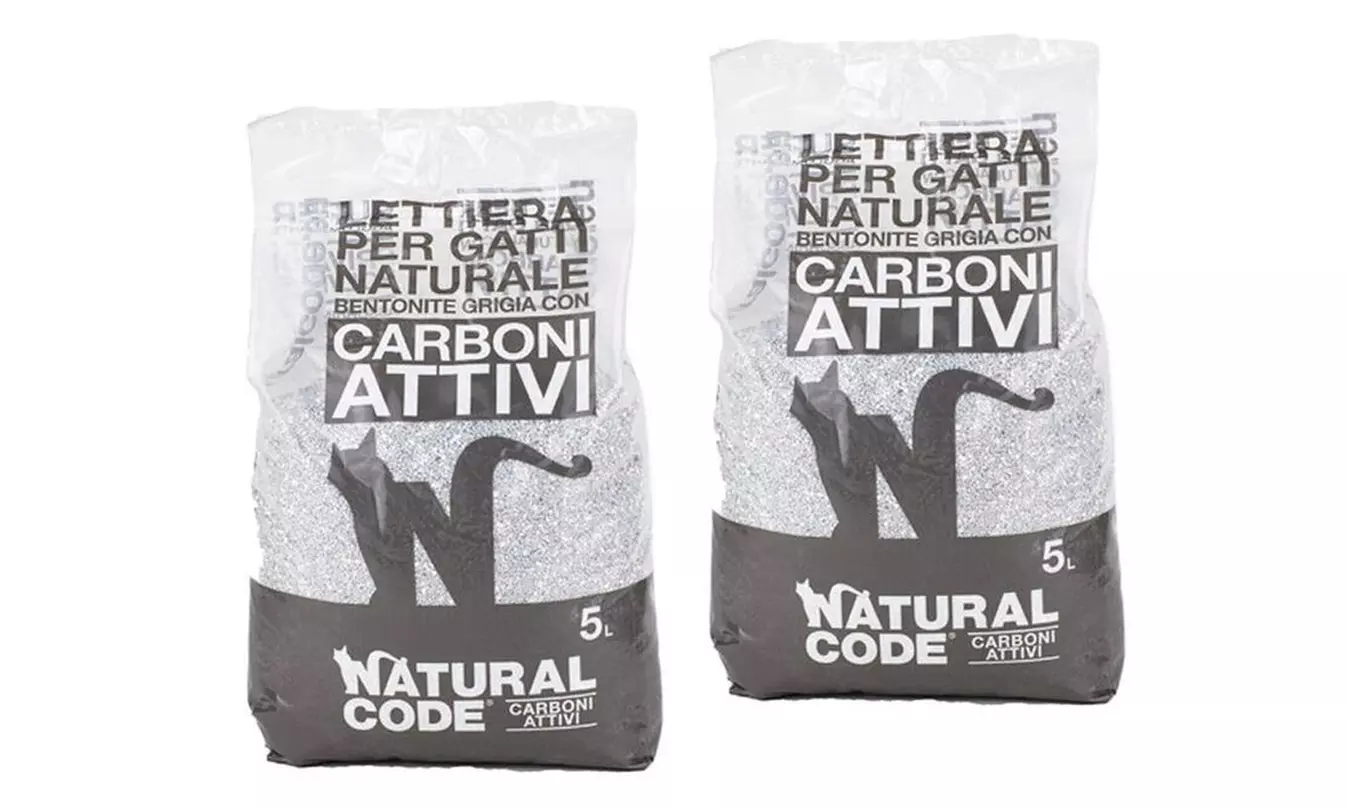 Lettiera per gatti in sacchetto bentonite o vegetale Natural Code