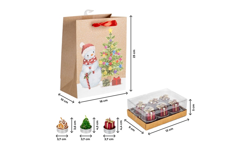 Image 7: Set mit 18 3D-Weihnachts-Teelichtern – inklusive Geschenktasche