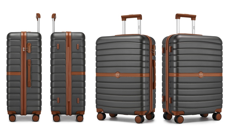 Image 3: Ensemble valise, sac de voyage et pochette gris et marron