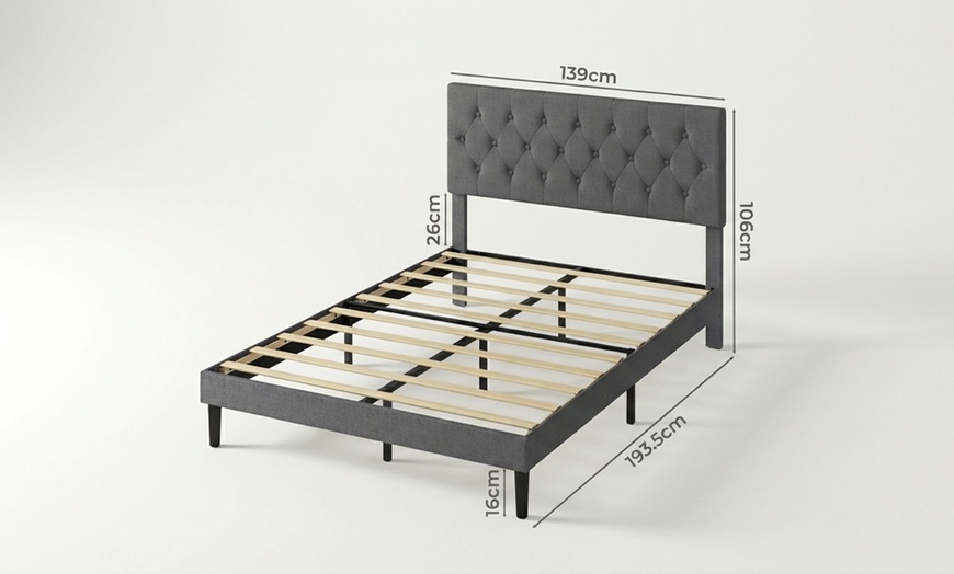 Image 16: Levede Minimalist Upholstered Bed Frame Collection